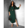 Smaragdové dlhé košeľové šaty NESSY