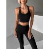 Černá sportovní fitness podprsenka MINARA (Veľkosť L)