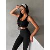 Černá sportovní jóga podprsenka VELURA (Veľkosť L)