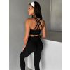 Černá sportovní jóga podprsenka VELURA (Veľkosť L)