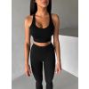 Černá sportovní jóga podprsenka VELURA (Veľkosť L)