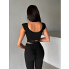 Černý sportovní pilates top LORAMIA (Veľkosť L)