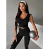 Černý sportovní pilates top LORAMIA (Veľkosť L)