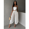Krémové široké háremky vzdušné nohavice MYRAEL
