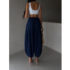 Tmavomodré široké háremové vzdušné nohavice MYRAEL