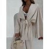 Béžový 100% len kimono komplet ROSELLE (Veľkosť ONESIZE)