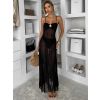 Černé průhledné dlouhé šaty EMVARK (Veľkosť M/L)
