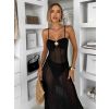 Černé průhledné dlouhé šaty EMVARK (Veľkosť M/L)