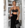 Černý elegantní crop top CLOUD (Veľkosť M/L)