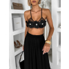Černý elegantní crop top CLOUD (Veľkosť M/L)