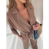 Hnědý kalhotový elegantní komplet TRYVEX s košilí (Veľkosť ONESIZE)