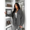 Šedá džínová denim oversize košile ELORIA (Veľkosť ONESIZE)