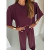 Vínový kalhotový stylový komplet BELLEZA s vycpávkami (Veľkosť ONESIZE)
