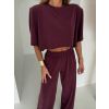 Vínový kalhotový stylový komplet BELLEZA s vycpávkami (Veľkosť ONESIZE)