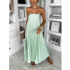 Svetlo zelené plisované dlhé šaty AMAONA