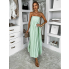 Svetlo zelené plisované dlhé šaty AMAONA