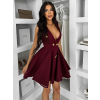 Bordó áčkové krátke šaty ENYALA s gombíkmi