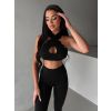 Černá sportovní jóga podprsenka ISOURAT (Veľkosť L)