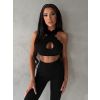 Černá sportovní jóga podprsenka ISOURAT (Veľkosť L)