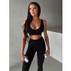 Černá sportovní vlnkovaná podprsenka TRIVEN (Veľkosť L)