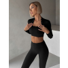 Čierny športový vlnkovaný joga top LUNIRA