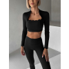 Čierny športový vlnkovaný joga top LUNIRA