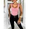 Starorůžové elastické basic body STEGOSA s výstřihem (Veľkosť ONESIZE)