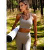 Béžová sportovní podprsenka VELURA (Veľkosť L)