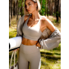 Béžová sportovní podprsenka VELURA (Veľkosť L)