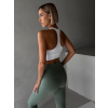 Bílá sportovní fitness podprsenka PLATERO na zip (Veľkosť L)