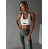 Bílá sportovní jóga podprsenka VEBINE (Veľkosť L)