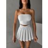 Bílá sportovní skládaná krátká sukně THALASA (Veľkosť L)