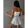Bílá sportovní skládaná krátká sukně THALASA (Veľkosť L)