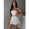 Bílá sportovní skládaná krátká sukně THALASA (Veľkosť L)