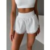 Bílé sportovní fitness kraťasy LEVARA (Veľkosť L)