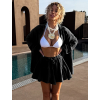 Čierna krátka mušelínová sukňa LARLEY s kraťaskami