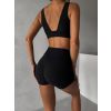 Černé fitness kraťasy ATYLA s push-up efektem (Veľkosť L)