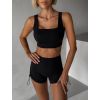 Černé fitness kraťasy ATYLA s push-up efektem (Veľkosť L)