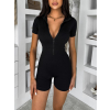 Čierny krátky push up overal BAMBINO s krátkym rukávom