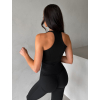 Černý sportovní fitness top MEROVA na zip (Veľkosť L)