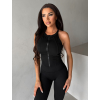 Černý sportovní fitness top MEROVA na zip (Veľkosť L)