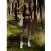 Khaki sportovní fitness legíny WEMIROS (Veľkosť L)