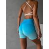 Modrotyrkysové sportovní mini kraťasy HALURER (Veľkosť L)
