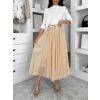Béžová tylová midi sukně NEXORA (Veľkosť ONESIZE)