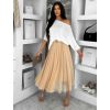 Béžová tylová midi sukně NEXORA (Veľkosť ONESIZE)