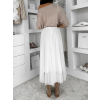Biela tylová midi sukňa NEXORA