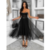 Čierna tylová midi sukňa NEXORA