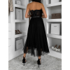 Čierna tylová midi sukňa NEXORA
