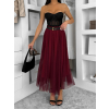 Vínová tylová midi sukňa NEXORA