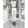 Biele štýlové mom džínsy RAVEN s vysokým pásom